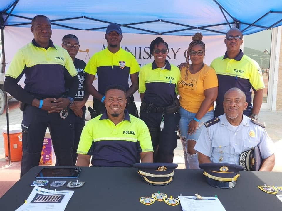 Chief of Police Carl John joins PSA members during a community outreach event